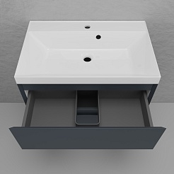 Style Line Тумба с раковиной Манхэттен 70 Plus подвесная эмаль графит матовая – фотография-3